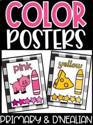 Plaid Black Color Posters | Classroom Decor