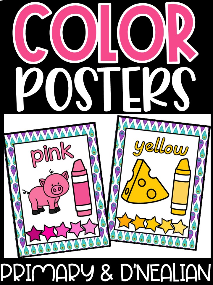 Peacock Color Posters | Classroom Decor