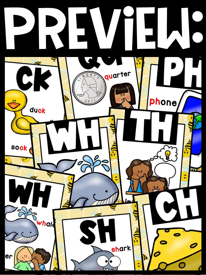 Bee 2 Digraph Posters - Sound Wall Digraphs - Image 2