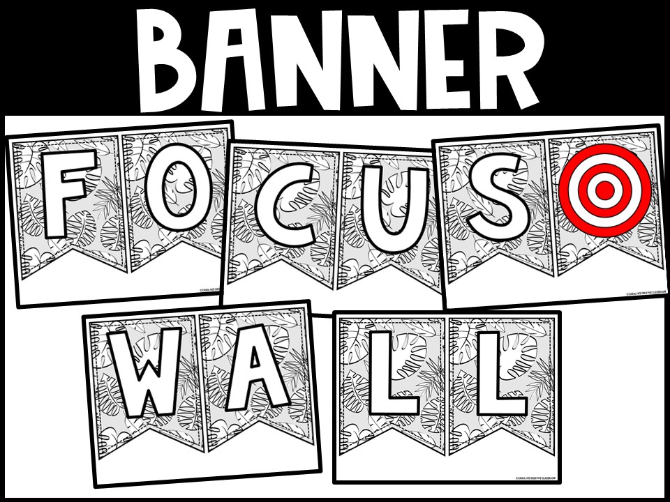 Tropical Leaves 2 Reading Focus Wall and Banner