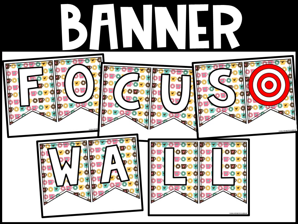 Coffee and Donuts Reading Focus Wall and Banner