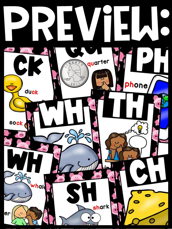 Pigs 2 Digraph Posters - Sound Wall Digraphs - Image 2