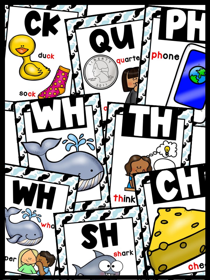 Mustache Digraph Posters - Sound Wall Digraphs - Image 2