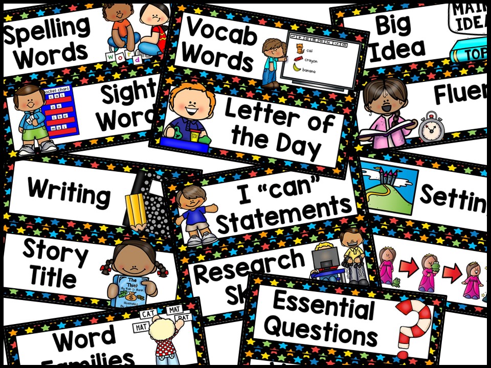 Black and Primary Colors Reading Focus Wall and Banner - Image 3