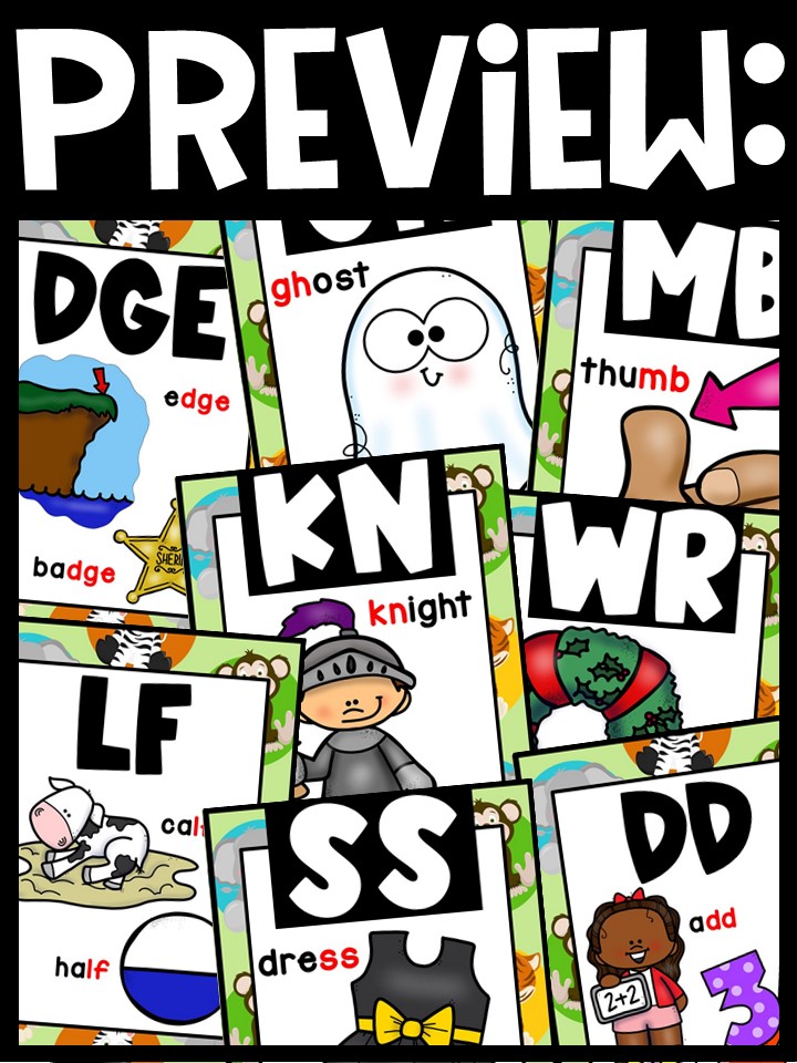 Safari 1 Digraph Posters - Sound Wall Digraphs - Image 3