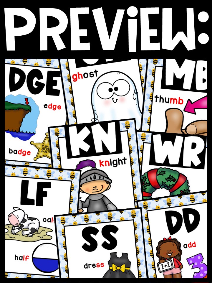 Bee 4 Digraph Posters - Sound Wall Digraphs - Image 3