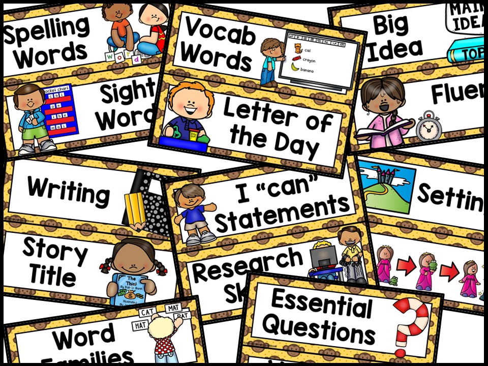 Monkey Reading Focus Wall and Banner - Image 3