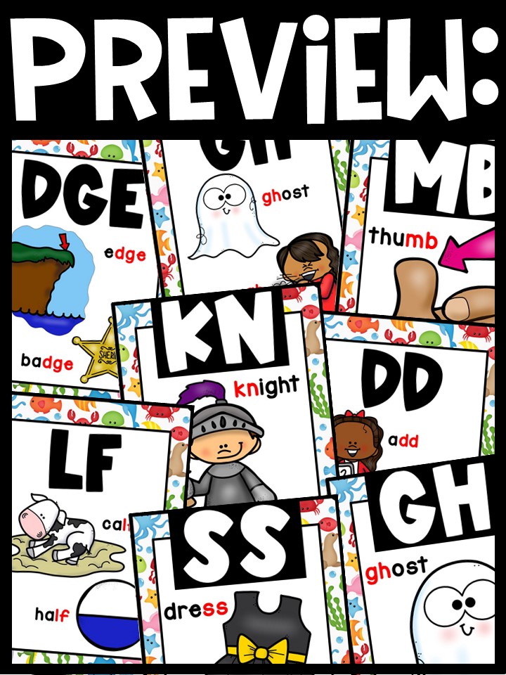 Ocean 3 Digraph Posters - Sound Wall Digraphs - Image 3