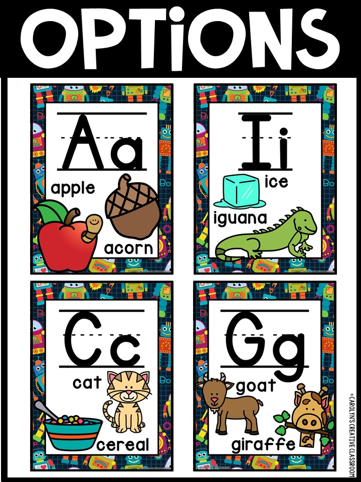 Alphabet Posters - Robot Décor - Image 3