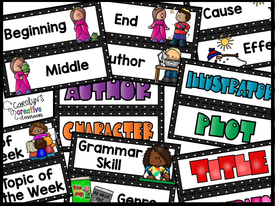 Polka Dot Black and White 2 Reading Focus Wall and Banner