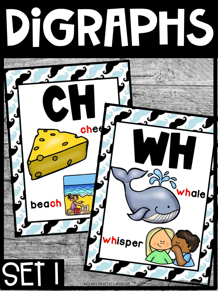 Mustache Digraph Posters - Sound Wall Digraphs - Image 4