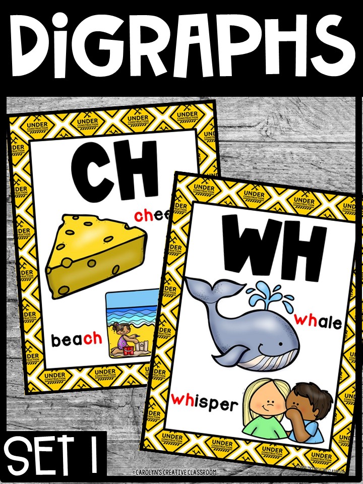 Construction Signs 1 Digraph Posters - Sound Wall Digraphs - Image 4