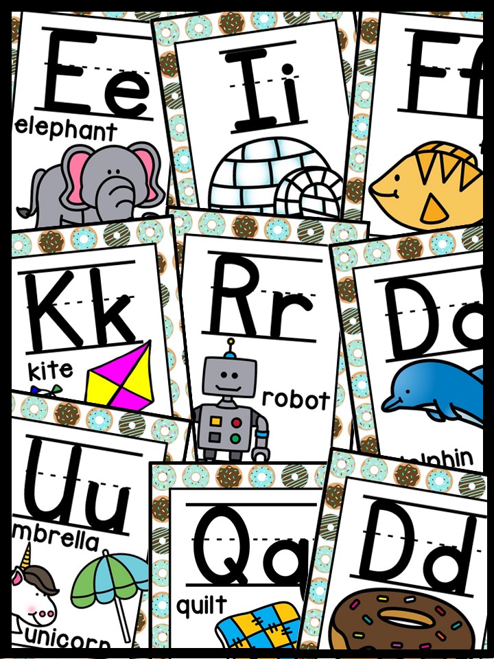 Alphabet Posters - Donut Teal Décor - Image 4