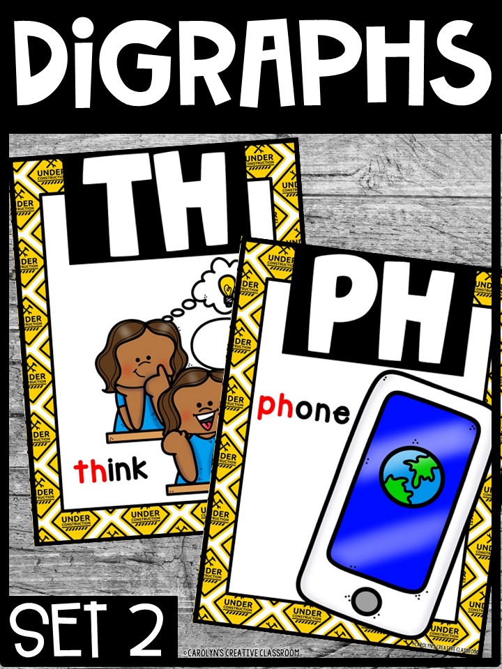 Construction Signs 1 Digraph Posters - Sound Wall Digraphs - Image 5