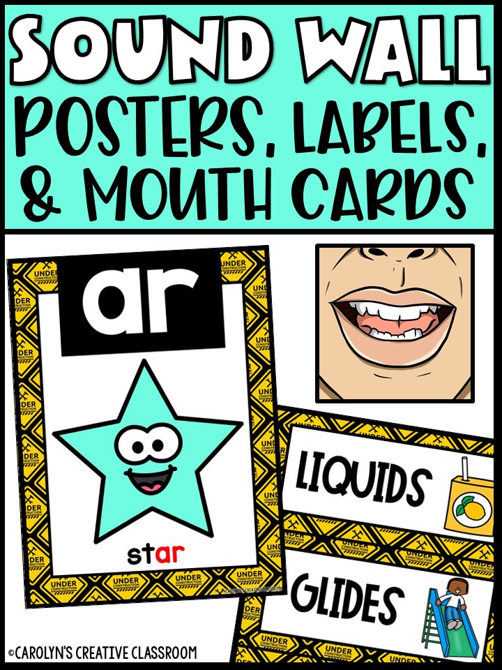 Sound Wall - Phoneme with Mouth Examples (Construction 7 Theme)