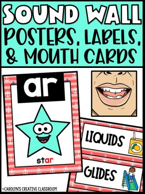 Sound Wall - Phoneme with Mouth Examples (Nautical 1 Theme)