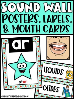 Sound Wall - Phoneme with Mouth Examples (Strawberry Theme)