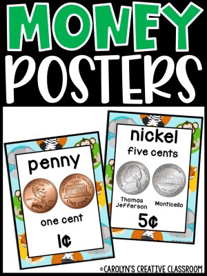 US Money Posters - Coin and Dollar Posters | Sarfari 2 Classroom Decor