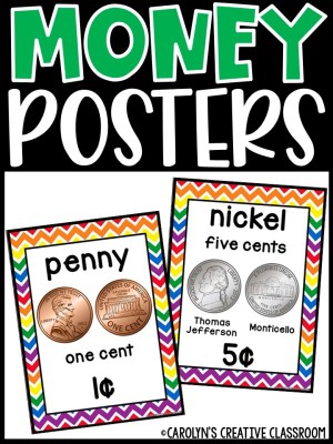 US Money Posters - Coin and Dollar Posters | Rainbow 6 Classroom Decor