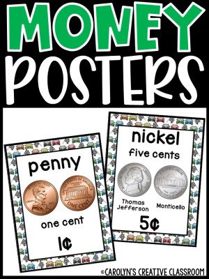 US Money Posters - Coin and Dollar Posters | Racing Classroom Decor