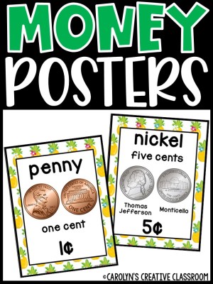 US Money Posters - Coin and Dollar Posters | Pineapple 2 Classroom Decor