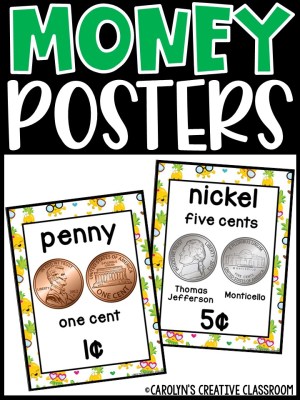 US Money Posters - Coin and Dollar Posters | Pineapple 1 Classroom Decor