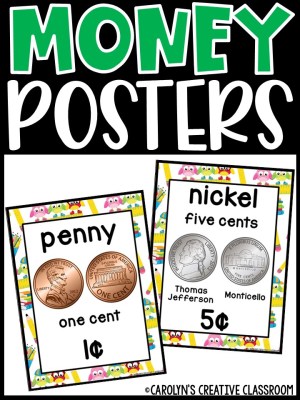 US Money Posters - Coin and Dollar Posters | Owl 1 Classroom Decor