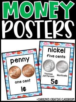 US Money Posters - Coin and Dollar Posters | Ocean 4 Classroom Decor