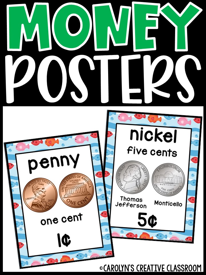 US Money Posters - Coin and Dollar Posters | Ocean 4 Classroom Decor