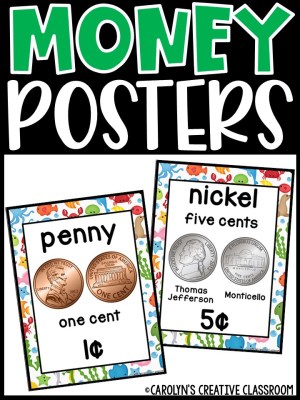 US Money Posters - Coin and Dollar Posters | Ocean 3 Classroom Decor