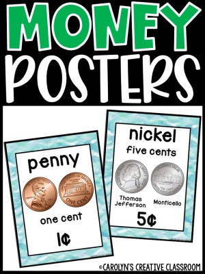 US Money Posters - Coin and Dollar Posters | Ocean 2 Classroom Decor
