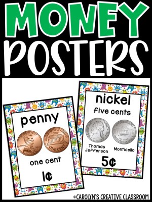 US Money Posters - Coin and Dollar Posters | Monster 2 Classroom Decor
