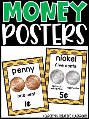 US Money Posters - Coin and Dollar Posters | Monkey Classroom Decor