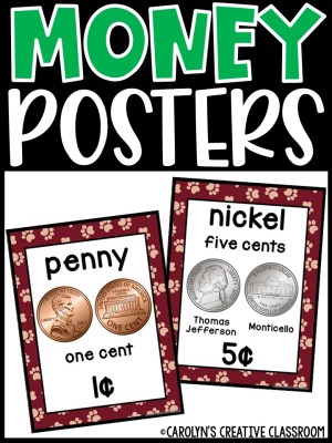 US Money Posters - Coin and Dollar Posters | Lion 4 Classroom Decor