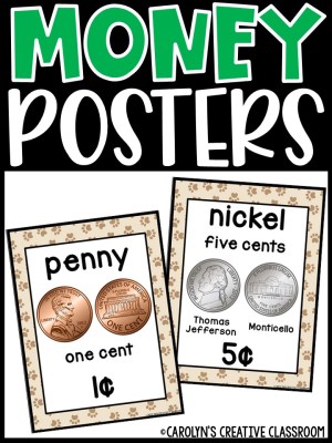 US Money Posters - Coin and Dollar Posters | Lion 2 Classroom Decor