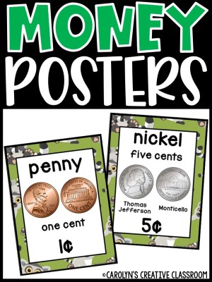 US Money Posters - Coin and Dollar Posters | Lemur Classroom Decor