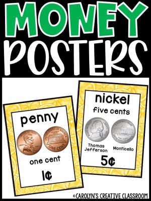 US Money Posters - Coin and Dollar Posters | Lemon 1 Classroom Decor