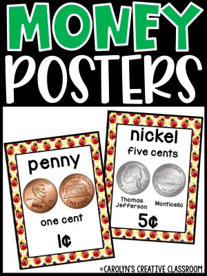 US Money Posters - Coin and Dollar Posters | Ladybug 2 Classroom Decor