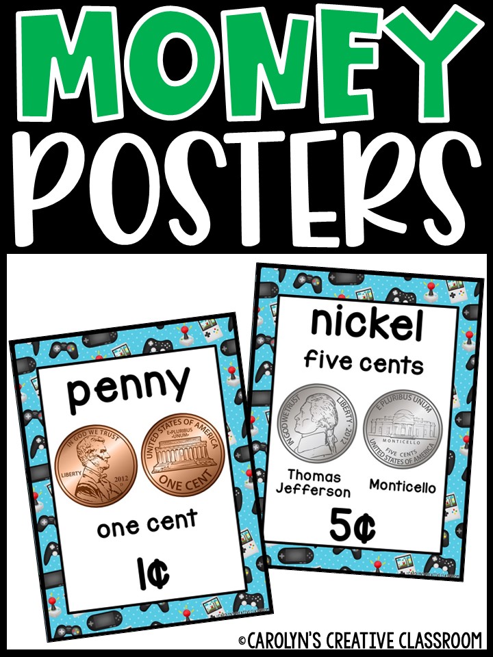 US Money Posters - Coin and Dollar Posters | Gaming Classroom Decor