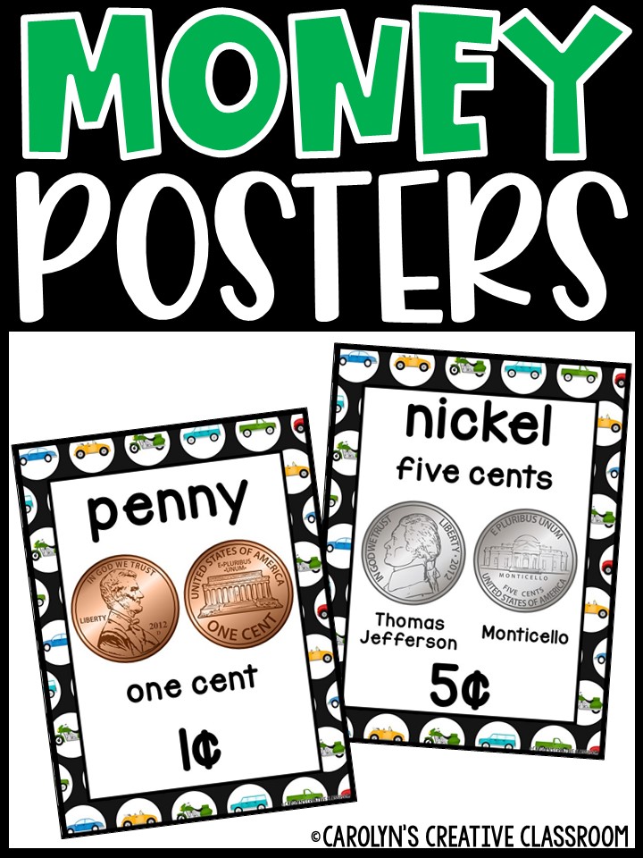 US Money Posters - Coin and Dollar Posters | Driving 2 Classroom Decor