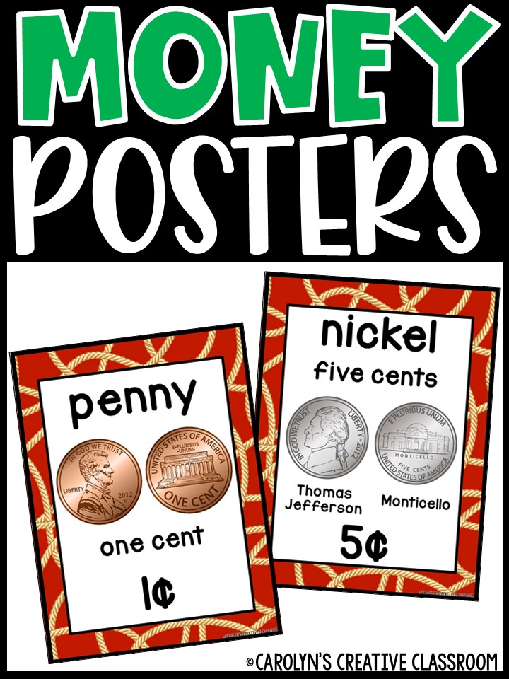 US Money Posters - Coin and Dollar Posters | Cowboy 3 Classroom Decor