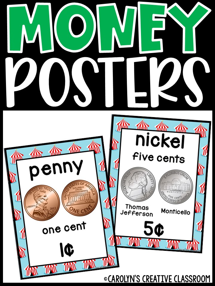 US Money Posters - Coin and Dollar Posters | Circus 1 Classroom Decor