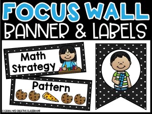 Polka Dot Black and White 2 Math Focus Wall and Banner