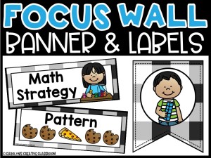 Plaid Black Math Focus Wall and Banner