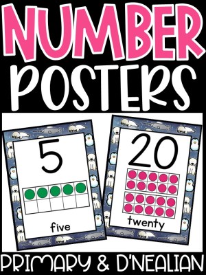 Number Posters | Winter Animals Classroom Decor