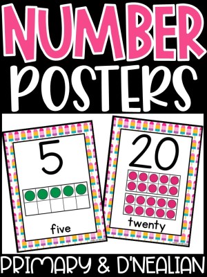 Number Posters | Popsicle Classroom Decor