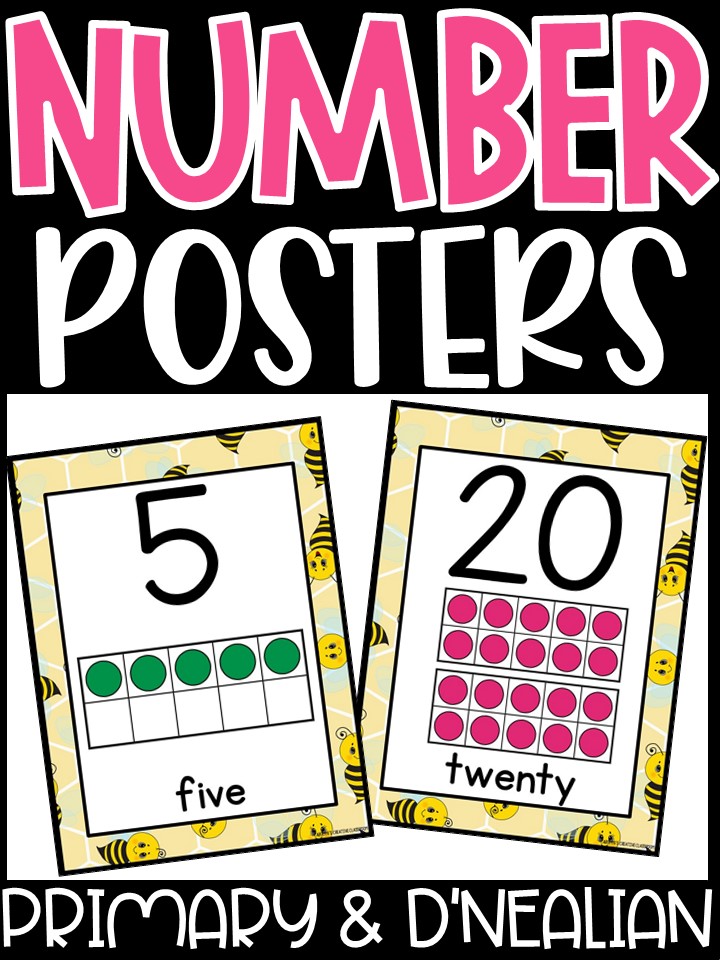 Number Posters | Bee 2 Classroom Decor