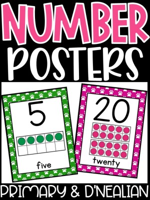 Number Posters | Pawprints Classroom Decor