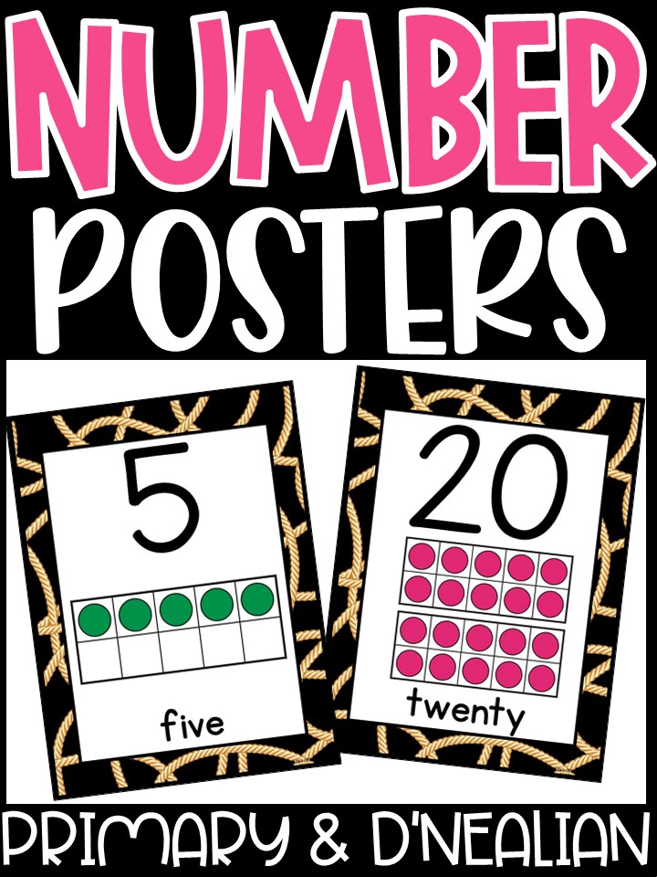 Number Posters | Cowboy 4 Classroom Decor