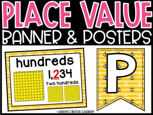 Place Value Posters and Banners | Nautical 2 Classroom Decor